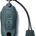 Suede Genuine Leather Smart Key Fob Case with Leather Key Strap Compatible for Porsche 718, Porsche 911, Porsche Panamera, Porsche Cayenne