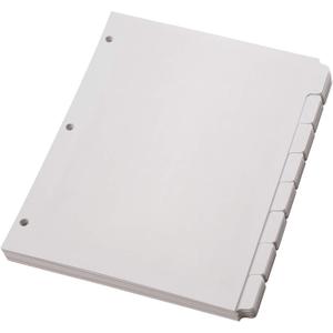 Oxford Write On Binder Dividers for 3 Ring Binder, Durable Plastic, 1/8 Cut Tabs, 3 Hole Punch Dividers in 8 Tab Sets, 80 Dividers, 10 Sets, White (89982)