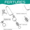 Decoy Crimp Swivel Snap PVC Decoy Cord Line Set, 60 Pcs Aluminum Crimps for Duck Goose 30 Pcs Snap Swivels Ball Bearing Fishing Swivels for Freshwater Fishing Hunting Trap (Silver)