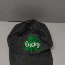 SHANVANKE Unisex St Patricks Day Hat, Distressed Adjustable Embroidered Cotton Denim Luck of The Irish Baseball Cap (Black)