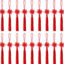 50 Pieces Chinese Knot Fortune Tassel Handmade Chinese Knotting Cord for Chinese New Year