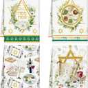 Passover Kitchen Towels Set of 4, Jewish Passover Decorations, Pesach Star of David Kitchen Dish Towels, Jewish Seder Hand Towel Decor for Festival Holiday Party Home Decoration Gifts