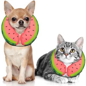 MIDOG Soft Inflatable Dog Cone, Donut E-Collar Alternative for After Surgery, Prevents Licking, Allowing Normal Eating & Vision, Comfortable Recovery Collar for Small Medium Large Dogs & Cats, Red-XS