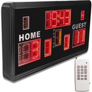 YZ 35 Large Electronic Scoreboard with Buzzer, Wall-Mounted Professional Digital Scoreboard with Remote, Basketball Scoreboard with Timer, Digital Score Keeper for Basketball