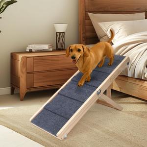 Small Dog Ramp for Bed Couch Car Folding Portable Pet Ramp for Cats Adjustable Height 21", Up to 35 lbs