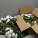 Hananona Artificial Roses in Bulk, Fake Silk White Roses Realistic Roses for Wedding Centerpieces Flower Arrangement Home Decor (100, White)