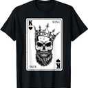 King And Queen Skull - 2/2 Card Hearts Flush Couple Matching T-Shirt, 3XL