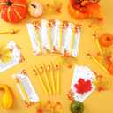 Honoson 24 Set Maple Leaf Pens Thanksgiving Gifts Bulk Fall Ballpoint Thanksgiving Greeting Cards Thankful Maple Shape Ballpoint Autumn Themed Card for Sunday Coworker Employee Favor