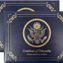 GraduationMall US Citizenship Certificate Holder 2026 Naturalization Certificate Cover with logol 'Certificate of Citizenship' US Citizenship Gifts Panramic 2 Pack