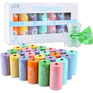ECO-CLEAN 360 Count Dog Poop Bags with Dispenser, Leak-Proof, Unscented, 0.2 Ltr Capacity, Indoor/Outdoor Use