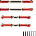 RCAWD 4X UDR Upgrades Linkage Parts Aluminum Alloy & Steel Linkage, Sway Bar, Front Rear (Assembled with Hollow Balls) for 1/7 Traxxas UDR Unlimited Desert Racer 85086-4(Red)
