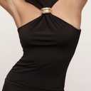 Women's Halter Tank Top Y2k Black Style Fitted High Neck Sleeveless Criss Cross Basic Tops for Women S