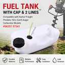 Tank with Cap and 2 Lines Compatible with Harbor Freight Predator 52cc Earth Auger Carburetor Models #56257 57341
