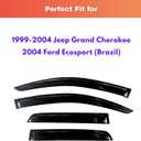 KPY Rain Guards Fit for 1999-2004 Jeep Grand Cherokee, Out-Channel Window Visors Vent Wind Deflectors 4PC, Car Accessories for 2004 Ford Ecosport (Brazil)