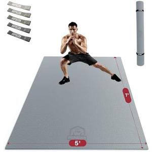 HAPBEAR Extra Large Exercise Mat Large Size, Non-Slip, Ultra Durable, Thick Workout Mats for Home Gym Flooring Cardio, Yoga Mats for Fitness, High-Density Exercise Mat, Shoes-Friendly