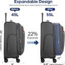 UKEIN Expandable Carry On Luggage 22x14x9 Airline Approved, 20Inch Softside Carry On Suitcase with Wheels & TSA Lock, Travel Suitcase with 4-Piece Packing Bags for Women Men (Grey, Carry on 20in)