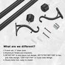 Curtain Rods, Non-Adjustable Drapery rod for Window, 1IN Diam 48INCH/4 Foot Fixed Length Rod with Aluminum End Caps and Brackets, Matte Black