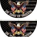 WENWELL 250 year anniversary of Freedom Bunting Flag, 250th Anniversary USA Patriotic Eagle Design Banner with Brass Grommets, 1776-2026 Commemorative Dcor, 1.5x3 FT 2 Pack