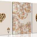 3Pcs Trendy Leopard Disco Ball Canvas Wall Art Preppy Ace Cards Poster Prints Leopard 8 Ball Wall Decor pictures Stylish Lucky Printings Artwork for Women Bedroom Living Room Bathroom Decoration (16L"x12W")