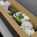 BLOSMON White Hydrangea Artificial Trees: 5ft Real Touch Faux Hydrangeas Flower Tree with Pot for Front Porch Planters Decoration Outdoor - Fake Silk Floral Plant for Home Patio Entrance Decor Indoor