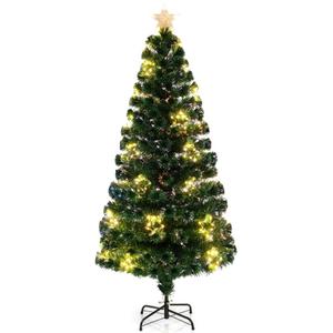 Pre-Lit Artificial Xmas Tree with Top Star and Branch Tips-6 FT, Green