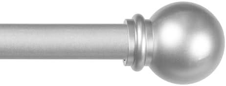 Kenney Chelsea Ball End Window Curtain Rod, Adjustable Curtain Rod for Windows 28 to 48 Inches, Extendable Curtain Rod Set, Brushed Nickel