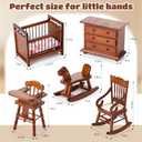 Silipull 5 Pcs 1: 12 Scale Wooden Dollhouse Furniture Set Miniature Wood Bedroom Furniture Wooden Dollhouse Accessories Encourage Creative and Imaginative Play for Kid Miniature Bathroom (Wood Color)