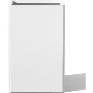 26" Tall White Galvanized Planter, 14x14 Inch Large Metal Planter Box for Indoor & Outdoor Plants, with Drainage Holes & Internal Divider, Heavy Duty Flower Pot for Modern Patio, DIY Assembly