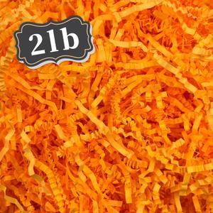 2 LB Fluorescent Orange Crinkle Cut Paper Shred Filler Great for Gift Wrapping, Basket Filling, Birthday, Wedding, Halloween, Thanksgiving, Christmas Day, New Year Party Decorations Filling Supplies