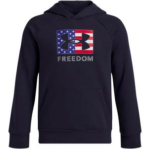 Under Armour Boys' Freedom Big Flag Logo Hoodie (X-Small, (410) Midnight Navy  / Steel)