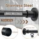 Shower Curtain Rod Adjustable 18-64 Inch, No Drilling Non Slip Stainless Steel Spring Tension Curtain Rod for Window or Bathroom, Matte Black
