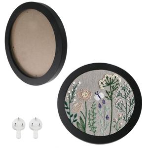 Crapyt 2 PCS Embroidery Frame Cross Stitch Frame Round Wood Embroidery Frame for Cross Stitch and Artwork Display 9.13" Embroidery Hoops