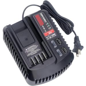 CMCB104 V20 Battery Fast Charger Replacement for Craftsman V20 Craftsman 20V max Lithium Compact Batteries Lithium Battery CMCB202 CMCB204 CMCB206 with 2 USB Ports