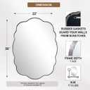 ANDY STAR Brushed Nickel Wavy Oval Mirror Scalloped Edge - Modern Bathroom Wall Mirror 22x30 Inch, Corrosion Resistant, Easy Clean SUS Frame