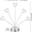 Heart-Shaped Photo Tree Holder Clip, 5-Branch Metal Desktop Gift Card Tree Stand, Silver Picture Holders for Tables, Photo Card Holder for Wedding Christmas Birthday Party Decor