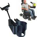 Cup Holder for Permobil Power Wheelchair, 3-in-1 Cup Holder for Permobil Wheelchair with Uni-Track Armrest, Fit M300, M3, M1, F3, F5, K300 Ps