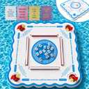 Floating Mahjong Table for Pool, Double-Sided Waterproof Game Tray for Mahjong, Poker, Dominoes & Card Games, Premium Floating Board for Swimming Pool, Hot Tub, Beach & Summer Party Supplie, 31.5 x 31.5 inches