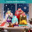 habgp 35 PCS Christmas Drawstring Gift Bags, Christmas Gift Bags with Tags & Ribbon Ties, Assorted Sizes for Xmas Holiday Present Wrapping & Festival Party Supplies Favor, Large Medium Small