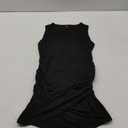 Black Short Dress, 2025 Summer Round Neck Sleeveless Mini Dresses for Women with Tulip Hem, Slim Fit One Side Ruched Bodycon, Size: Medium