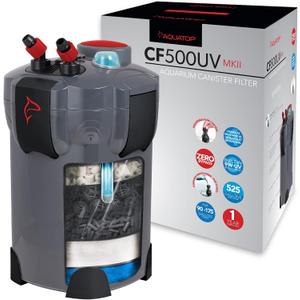 Aquatop 5-Stage Canister Filter with Vortex Prime, 9W UV, 525GPH Flow Rate, 55W Power, Up to 175 Gal – Including All Filtration Media, Great for Salt & Freshwater Tanks, UV for Crystal Clear Water