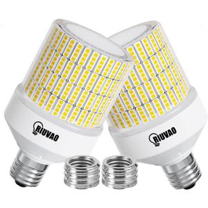 RIUVAO 700W Equivalent LED Corn Light Bulb 9800LM, 5000K Daylight, Waterproof & 90% Energy Saving, E26/ E39 Base 70W Large Area Lighting for Outdoor Indoor Garage Warehouse Shop (2-Pack)
