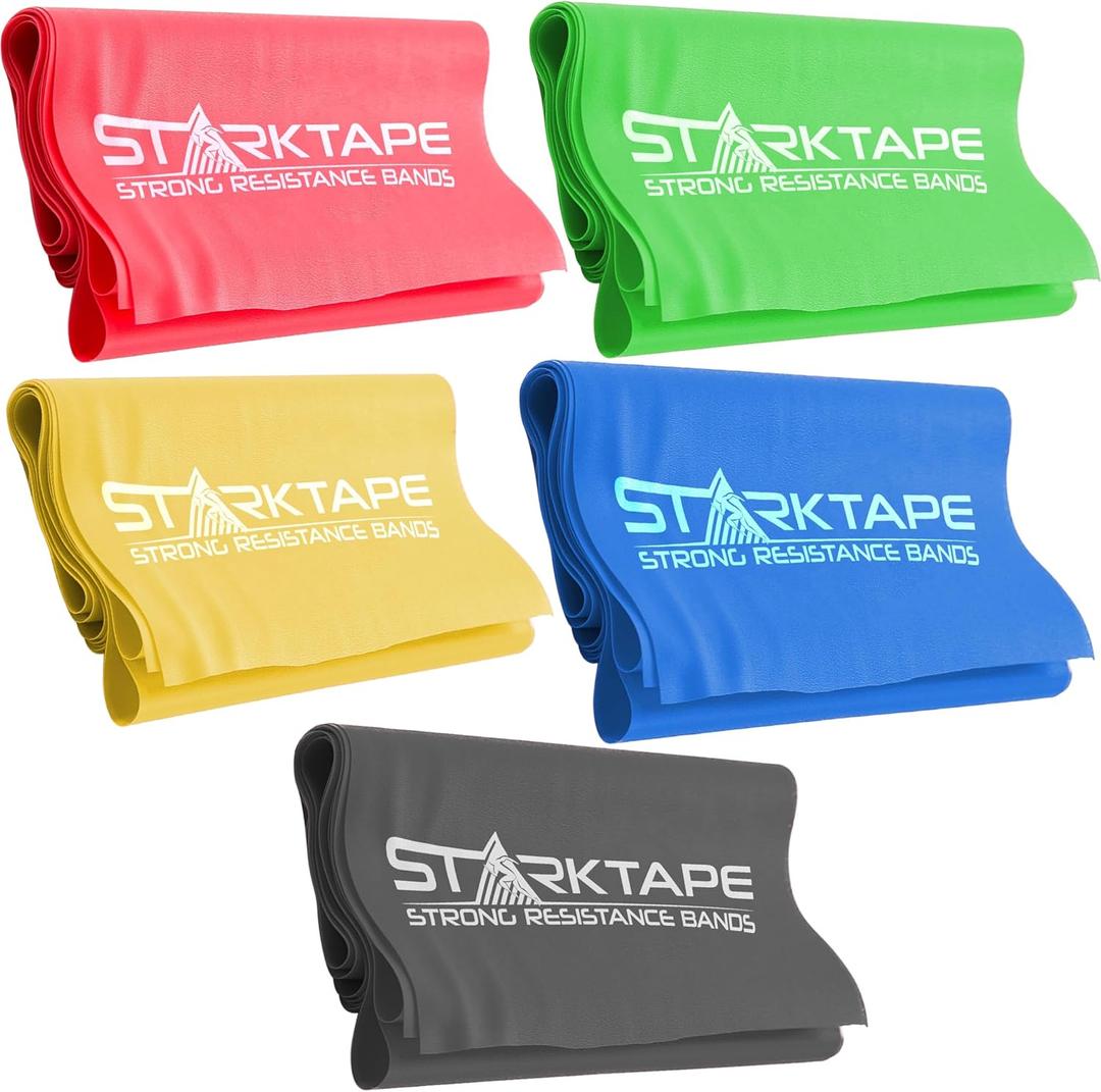 Resistance Bands Set. 3 or 5 Pack Non-Latex Physical Therapy, Professional Elastic Band. Perfect for Home Exercise, Workout, Strength Training, Yoga, Pilates, Rehab, Gym (Yellow/Red/Green/Blue/Gray)