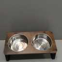 Elevated Dog Bowls for Small Medium Wood Dogs Raised Bowl Stand with 2 Stainless Steel Deep Dog Food and Water Bowls, Anti Vomit, Non-Slip Feeding Dishes(Tilted3 inches in Height, 40oz