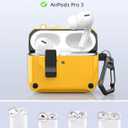 TiMOVO Hard Case for Airpods Pro 3 (2025) with Secure Lock Clip, Yellow