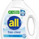 all free clear, Original, Liquid Laundry Detergent for Sensitive Skin, Unscented and Hypoallergenic, Concentrated (82.5 Fl Oz (Pack of 1))