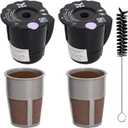 Reusable Coffee Filter Compatible with Keurigg My K Cup 2.0 K300 K250 K350 K375 K400 K450 Coffee Makers with Extra Filter Pod Cleaning Brush