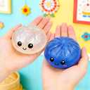 2026 New Glitter Dumpling Squishy Box, Stress Relief, Soft Squeeze Decompression Dough, Glitter Dumpling Squishy for Stress Relief (Transparent+Blue)