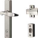 Ideal Security BK1215SC ML Lever Set Handle for Storm Doors and Screen Doors with Keyed Deadbolt Lock, 2-Posts with Tie-Down Screw, Surface Mount, Satin Chrome (Satin Silver)