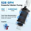 hygger Battery Powered Aquarium Vacuum Gravel Cleaner, 6 in 1 Automatic Fish Tank Vacuum Handle Control, Powerful Gravel Vacuum for Aquarium, Water Changer Sand Washer Water Filter Adjustable Length