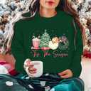 FAYALEQ Merry Christmas Sweatshirts Women: Funny Xmas Sweater Winter Long Sleeve Pullovers (Green, XL)